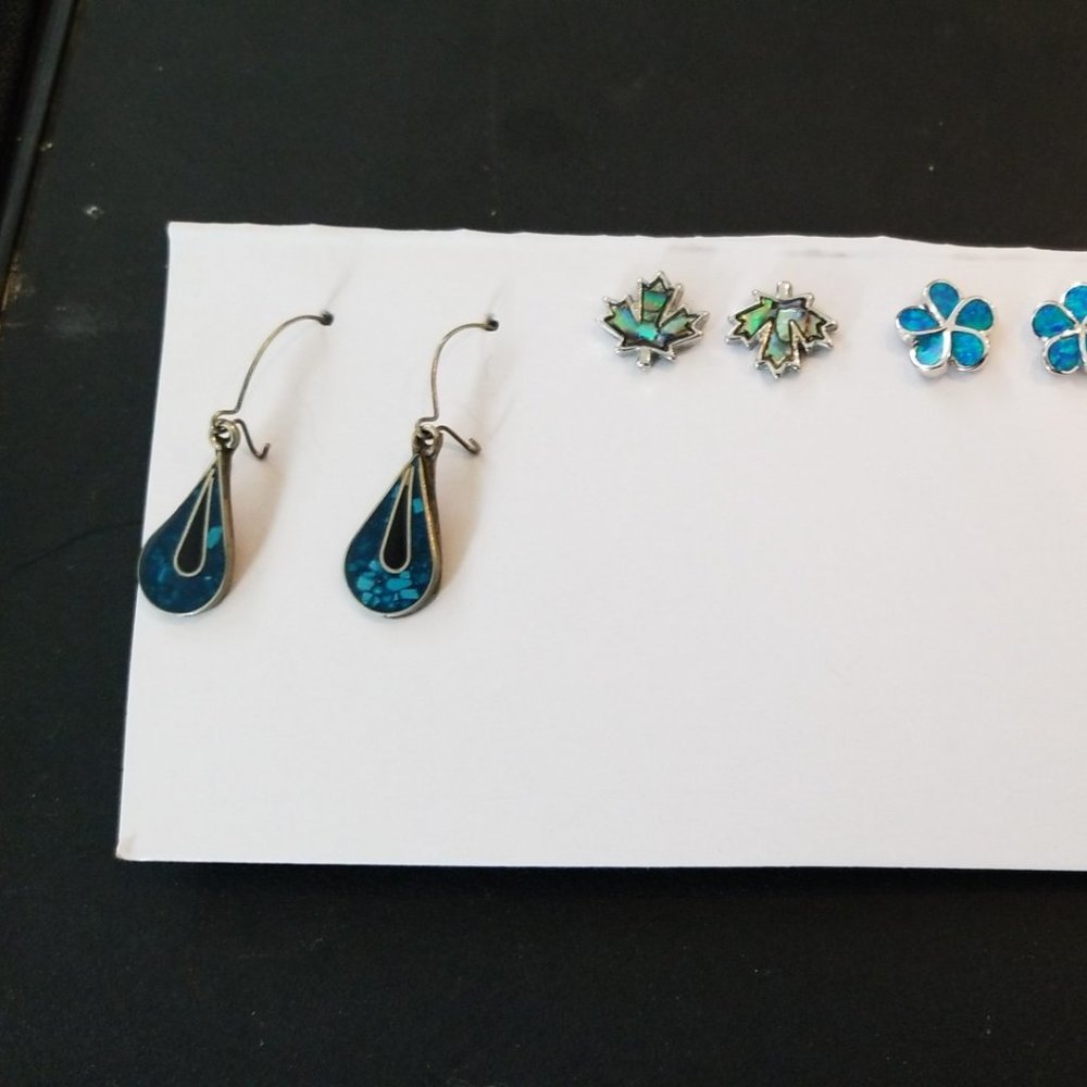 Lot of Blue Shape Earrings